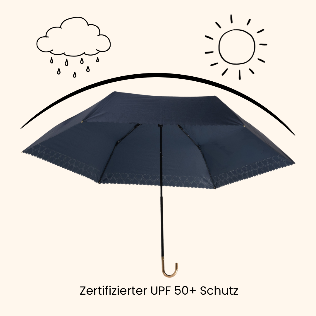 Sunbarry Romantic Breezer in Midnight Blue – certified UPF 50+ protection, rain-ready, with heart trim#Color_Midnight Blue