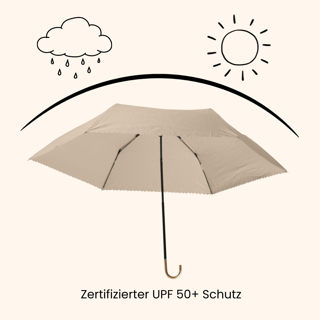 Sunbarry Romantic Breezer in Pearl Beige – certified UPF 50+ protection, rain-ready, with heart trim#Color_Pearl Beige